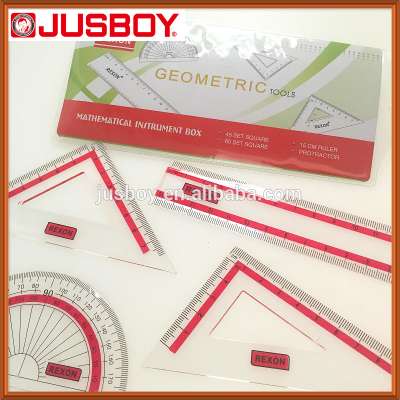 plastic ruler sets, geometric ruler sets ,geometric tools