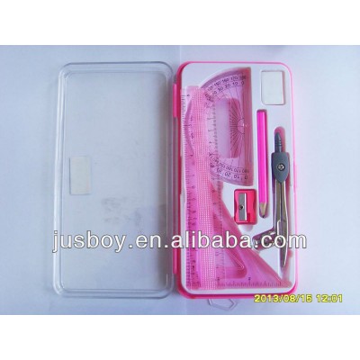 8pcs plastic pencil box, geometry set, mathematical set