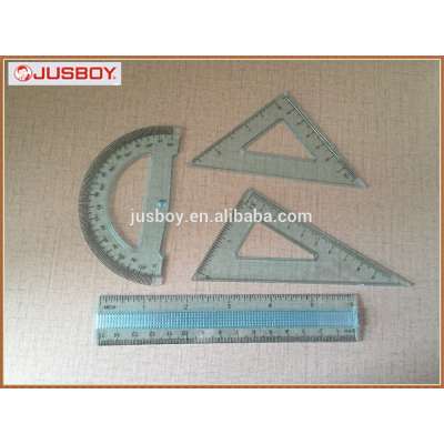 High quality plastic ruler set ,protractor,set square set