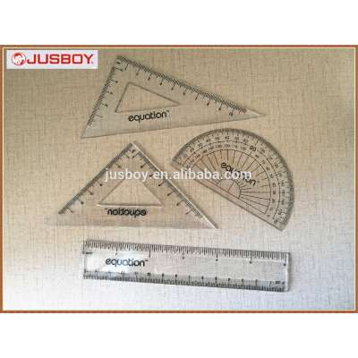 Geometry plastic ruler triangle protractor set